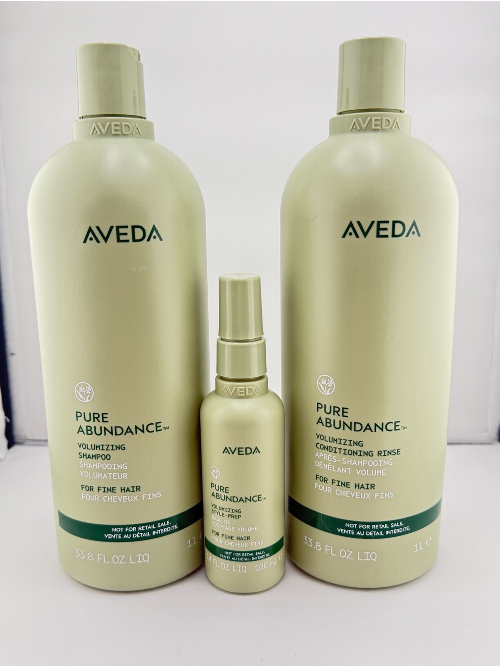 Aveda Pure Abundance Shampoo Conditioner Liters 33.8oz Pumps Style Prep Sealed